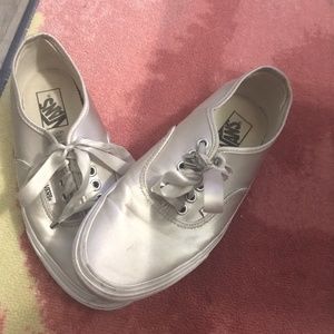 Women’s silk silver Vans, just a tad small for me.